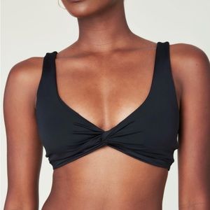 Andie Swim Portofino Bikini Top in Black size L